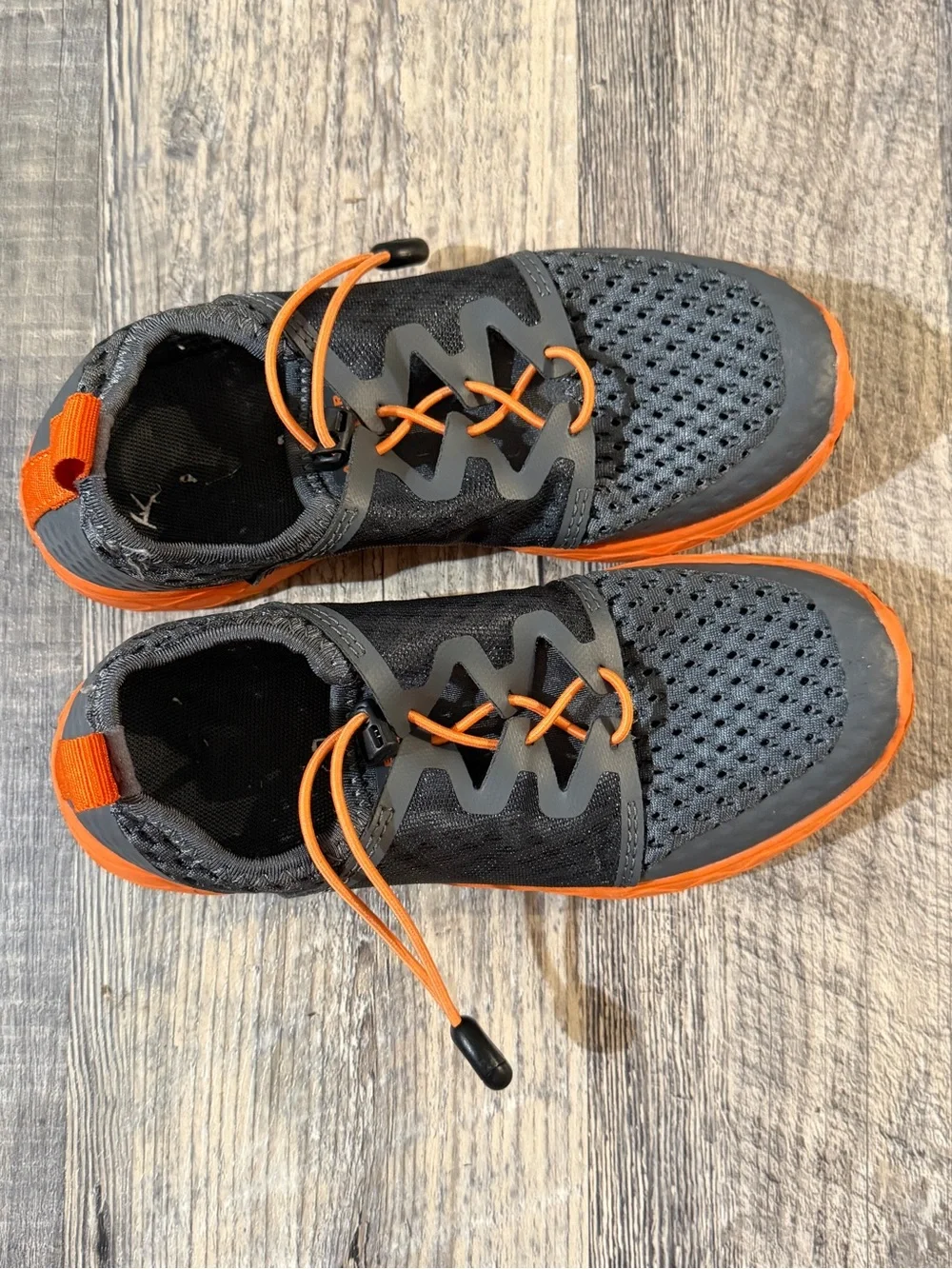 ALEADER Water Shoes Aqua Socks Gray Orange Slip-On Beach Swim Shoes Size 3